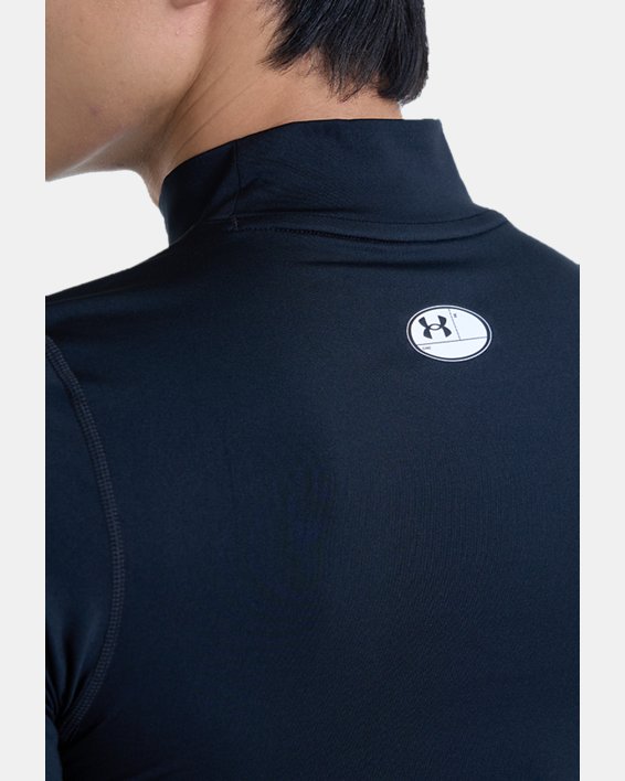Men's HeatGear® Compression Mock Short Sleeve in Black image number 4